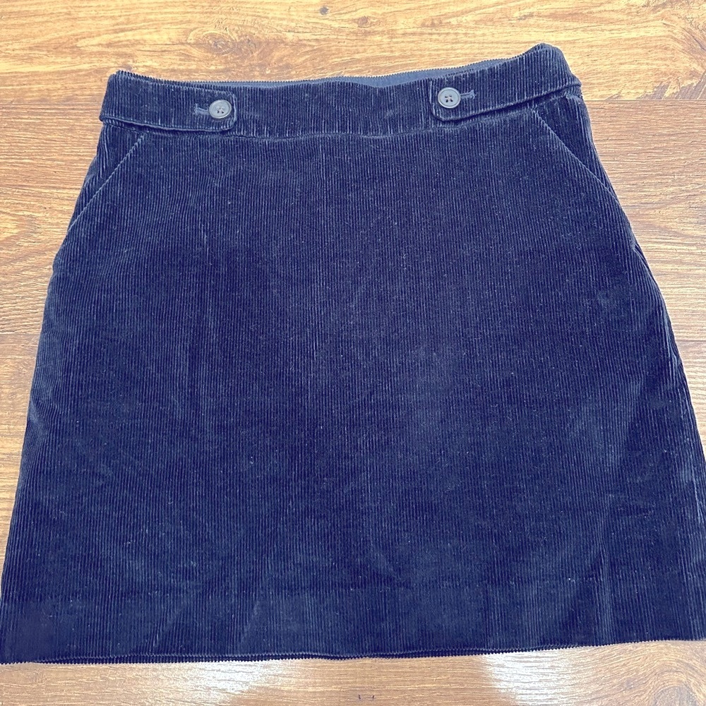 Banana Republic Navy Corduroy Mini Skirt Size 2 Button Detail Like New